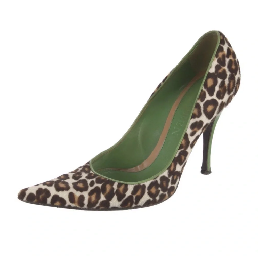 Alexander McQueen Leopard Pony Hair Pumps Size 10 womens